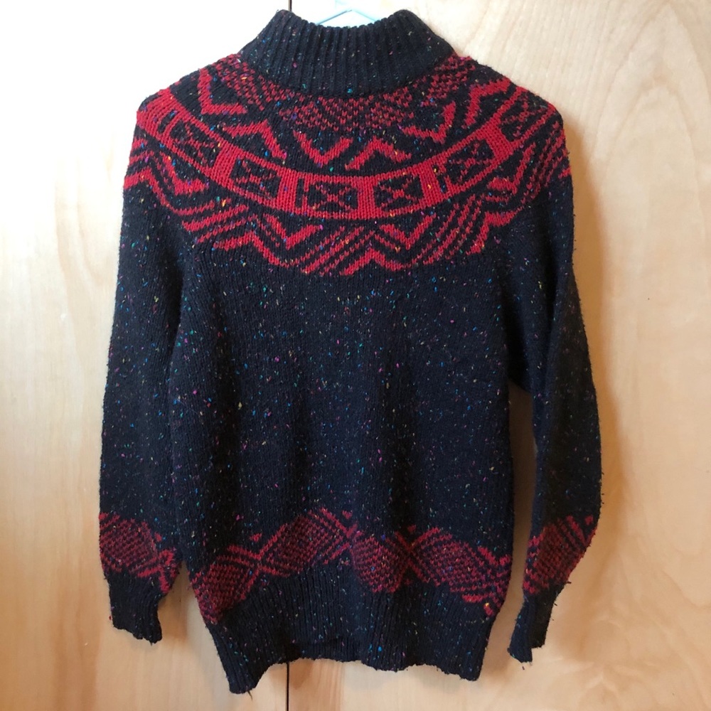 Wool mock turtle neck sweater